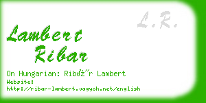 lambert ribar business card